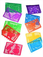 Load image into Gallery viewer, Mexican Papel Picado Garland Plastic Handmade 10 Sheets 24x17cm Fiesta