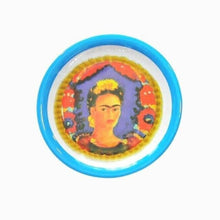 Load image into Gallery viewer, Set of 2 Frida Kahlo “The Frame” Melamine Plates – Mexican Artist Design Blue Border