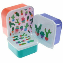 Load image into Gallery viewer, Fun Cactus Lunch Boxes – Set of 3 Plastic Food Containers | Mexican Design BPA Free