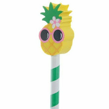 Load image into Gallery viewer, Set of 4 Tropical Fun Pencils with Eraser Toppers – Cactus, Pineapple, Flamingo
