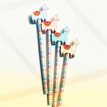 Load image into Gallery viewer, Set of 4 Oh My Llama Pencils with Eraser Toppers – Fun Kids Stationery