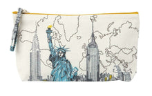 Load image into Gallery viewer, New York Liberty Handmade Pouch – Galison Cotton Canvas Travel Bag
