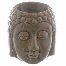 Load image into Gallery viewer, Set of 4 Buddha Head Oil Burners – Glazed Ceramic Aromatherapy Décor