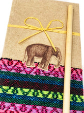 Load image into Gallery viewer, Set of 2 Fair Trade Elephant Notebooks – Recycled Textile Covers with Pencil – Handmade in Thailand – Ethical Gift