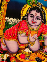 Load image into Gallery viewer, Bala Krishna Wall Hanging Tapestry – Handmade Cotton Sequin Art | Indian Home Décor