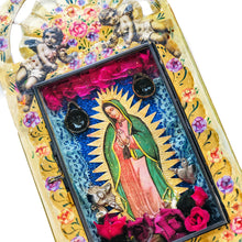 Load image into Gallery viewer, Handcrafted Mexican Tin Shrine – Our Lady of Guadalupe Wall Altar Folk Art