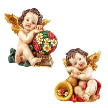 Load image into Gallery viewer, Set of 2 Guardian Angel Figurines – Handpainted Resin (14 cm)