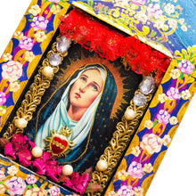 Load image into Gallery viewer, Handmade Mexican Tin Shrine – Our Lady of Sorrows Folk Art Wall Decor 26cm