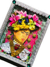 Load image into Gallery viewer, Handmade Mexican Wooden Shrine – Frida Kahlo Portrait Folk Art Wall Decor 28cm