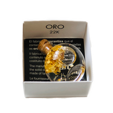 Load image into Gallery viewer, Set of 3 Blown Glass Bottles – 22K Gold, 999 Silver, Copper Laminated Samples