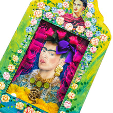 Load image into Gallery viewer, Handmade Mexican Tin Shrine – Frida Kahlo Portrait Folk Art Wall Decor 26cm