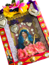 Load image into Gallery viewer, Handmade Mexican Shrine – Our Lady of Sorrows Ex-Voto Folk Art Wall Decor 34cm