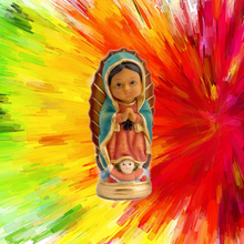 Load image into Gallery viewer, Our Lady of Guadalupe Figurine – 10cm Multicoloured Resin Statue, Collectible Religious Icon