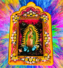 Load image into Gallery viewer, Handmade Mexican Tin Shrine – Our Lady of Guadalupe Folk Art Wall Decor 26cm