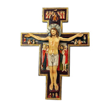Load image into Gallery viewer, Crucifix of Saint Damiano – 30cm Resin Wall Cross, Hand Painted Religious Decoration