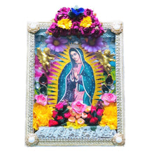 Load image into Gallery viewer, Handmade Mexican Wooden Shrine – Our Lady of Guadalupe Folk Art Wall Decor 28cm