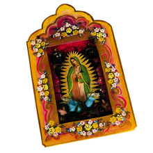 Load image into Gallery viewer, Handmade Mexican Tin Shrine – Our Lady of Guadalupe Folk Art Wall Decor 26cm