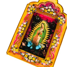 Load image into Gallery viewer, Handmade Mexican Tin Shrine – Our Lady of Guadalupe Folk Art Wall Decor 26cm
