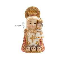 Load image into Gallery viewer, Our Lady Mary Figurine – Multicoloured Resin Statue, Marian Shrine Collectible (9 cm)
