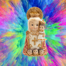 Load image into Gallery viewer, Our Lady Mary Figurine – Multicoloured Resin Statue, Marian Shrine Collectible (9 cm)
