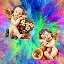 Load image into Gallery viewer, Set of 2 Guardian Angel Figurines – Handpainted Resin (14 cm)