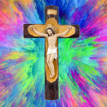 Load image into Gallery viewer, Trunk Style Crucifix of Jesus – 26cm | Hand-Painted Resin Wall Cross | Christian Home Decorationtyui=