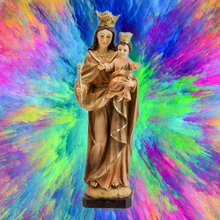 Load image into Gallery viewer, Our Lady Mary with Baby Jesus Statue β 30cm Resin Figurine, Wooden Look, Religious Gift