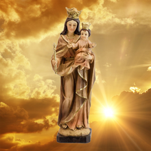Load image into Gallery viewer, Our Lady Mary with Baby Jesus Statue β 30cm Resin Figurine, Wooden Look, Religious Gift