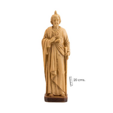Load image into Gallery viewer, Saint Jude Thaddaeus Statue – 20cm Patron of Lost Causes, Light Wood Look, Resin Figurine