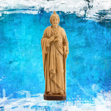 Load image into Gallery viewer, Saint Jude Thaddaeus Statue – 20cm Patron of Lost Causes, Light Wood Look, Resin Figurine
