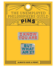 Load image into Gallery viewer, “I Know You Are But What Am I” Enamel Pin Set – Cheeky Pop Culture Lapel Pins