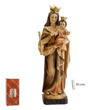 Load image into Gallery viewer, Our Lady Mary with Baby Jesus Statue – 30cm Resin Figurine, Wooden Look, Religious Gift
