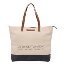 Load image into Gallery viewer, ‘TRANSATLANTIC’ Canvas Handbag – Nautical-Inspired Everyday Tote (38x47 cm)
