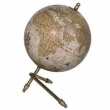 Load image into Gallery viewer, Gold Globe with Support Bars – 20cm Decorative Topographical Design
