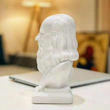 Load image into Gallery viewer, Leonardo da Vinci Alabaster &amp; Plaster Bust – White 20cm | Home Decor Art
