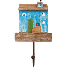 Load image into Gallery viewer, Driftwood Coat Hook with Seaside House – Rustic Nautical Wall Hook 22 cm
