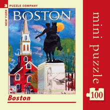 Load image into Gallery viewer, Boston 100-Piece Mini Jigsaw Puzzle – Vintage Travel Poster by NYPC
