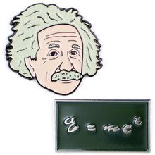 Load image into Gallery viewer, Albert Einstein Enamel Pin Set – Science &amp; Genius Lapel Pins
