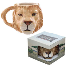 Load image into Gallery viewer, Set of 6 Lion Head Ceramic Coffee Mugs | Wildlife Animal Lover Gift
