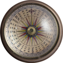 Load image into Gallery viewer, Brass Compass with Magnifying Glass – Ø:6cm | Nautical Desk Accessory

