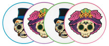 Load image into Gallery viewer, Set of 4 Mexican Skull Silicone Coasters – Day of the Dead Design | Imported from Mexico
