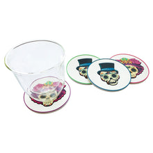 Load image into Gallery viewer, Set of 4 Mexican Skull Silicone Coasters – Day of the Dead Design | Imported from Mexico
