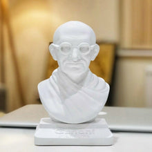 Load image into Gallery viewer, Mahatma Gandhi Bust – Alabaster &amp; Plaster | White Sculpture 20cm | Inspirational Home Decor
