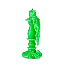 Load image into Gallery viewer, Set of 5 Green 2-in-1 Candlestick Candles – Built-In Wax Holder 25 cm
