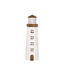 Load image into Gallery viewer, 2PCS Driftwood Lighthouse Ornaments – 35cm Nautical Home Decor
