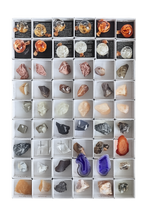 Load image into Gallery viewer, 54-Piece Rough Mineral and Crystal Collection Box – Gemstone Specimens in Labeled Boxes
