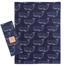Load image into Gallery viewer, Set of 6 Whale Cotton Kitchen Cloths – 100% Cotton Tea Towels 50 x 70 cm
