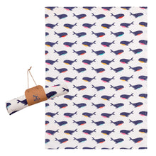 Load image into Gallery viewer, Set of 6 Colourful Whale Cotton Kitchen Cloths – 100% Cotton Tea Towels 50 x 70 cm
