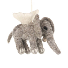 Load image into Gallery viewer, Set of 2 Flying Elephants Hanging Decoration – Fair Trade Felt Ornament
