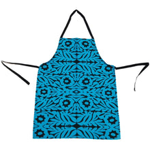 Load image into Gallery viewer, Mexican Oaxaca Embroidery Design Apron – Blue | MexiPop Art by Wajiro Dream
